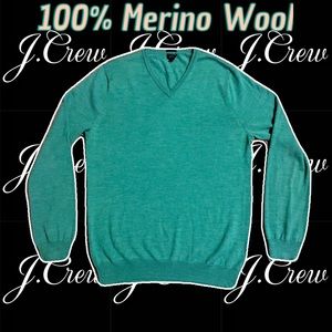 J CREW Men’s XL Green/Turquoise Slim Fit Wool Warm